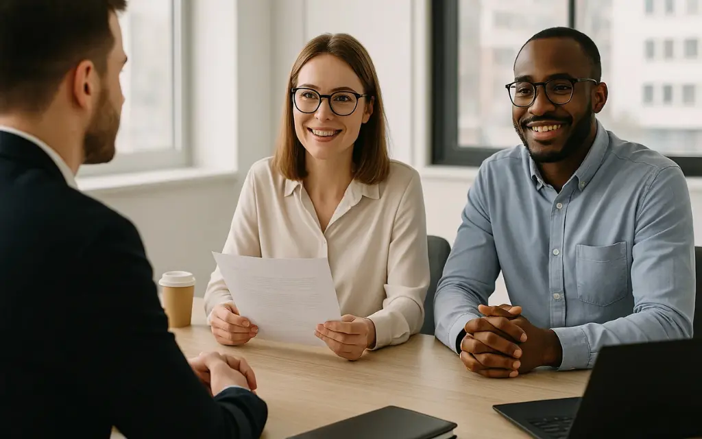 job interview among workers