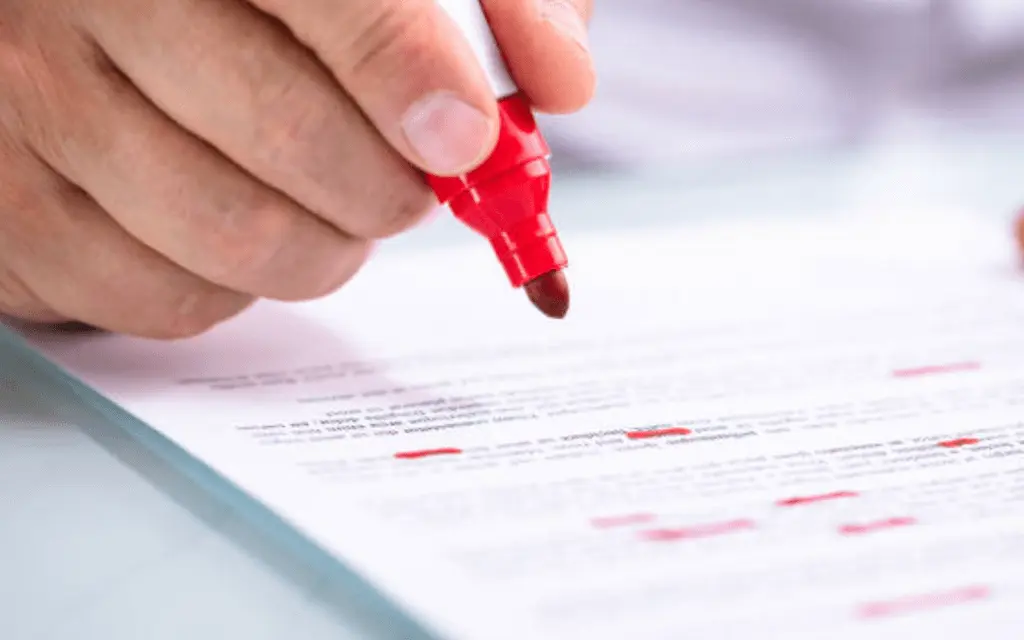 highlighting mistakes in essay