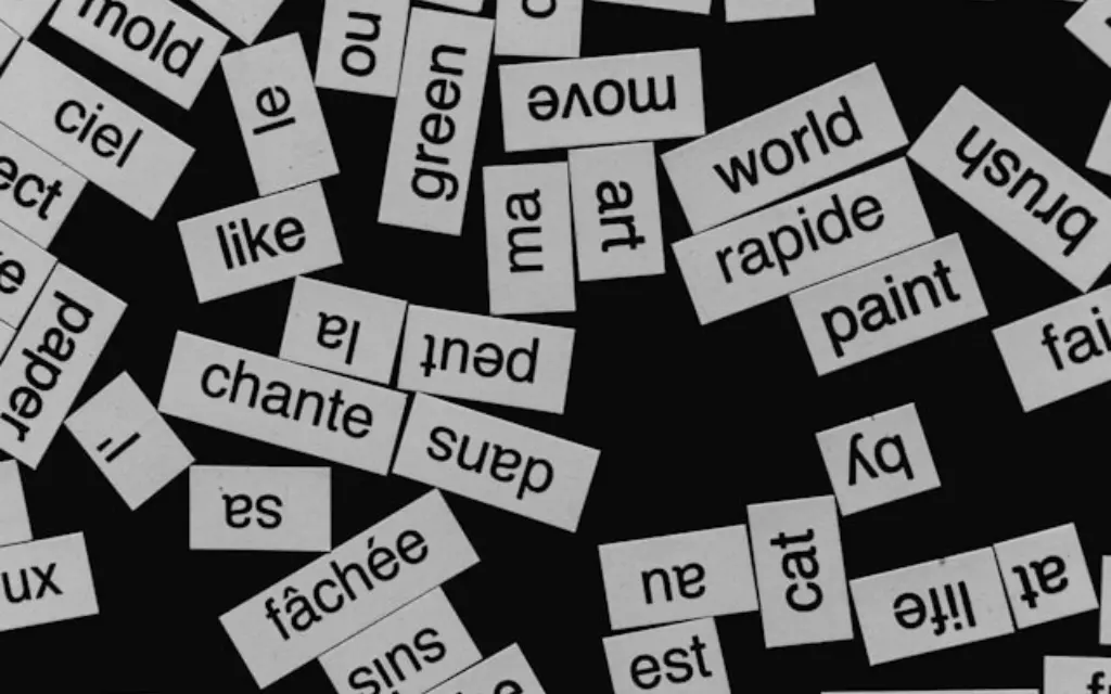 assorted words on black background
