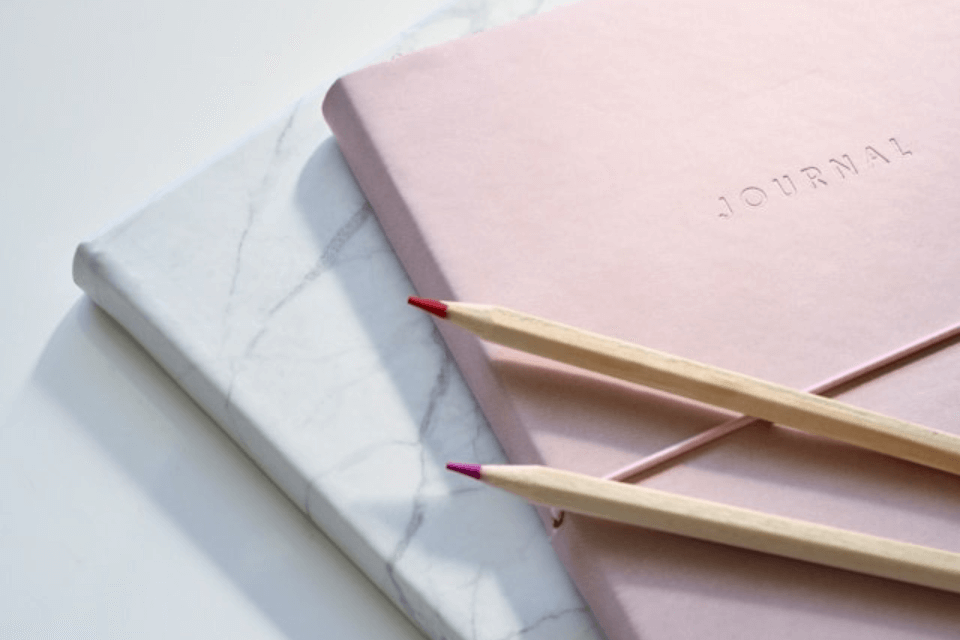 journals on table